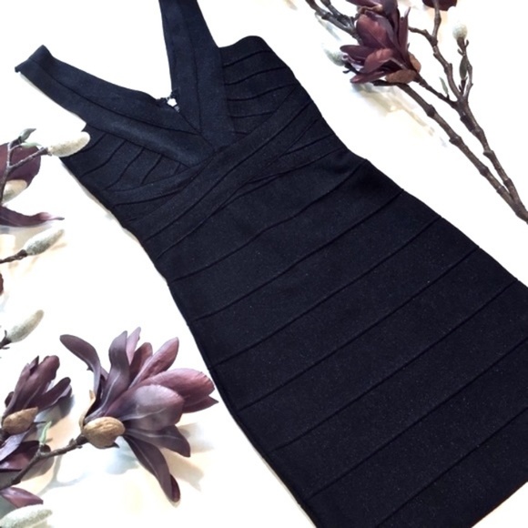 BEBE LBD Bandage Body-Con Mini Dress, Black, Size XS, EUC - Picture 1 of 4